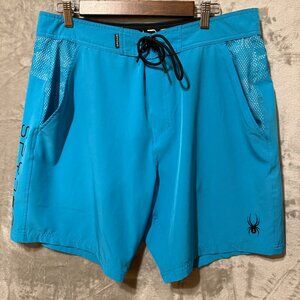 Spyder Swim Men’s Board Shorts XL Blue Surf Swim Trunks